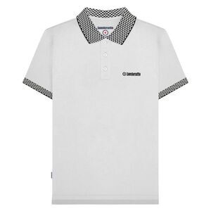 Lambretta Mens SS25 Two Tone Polo Shirt / White